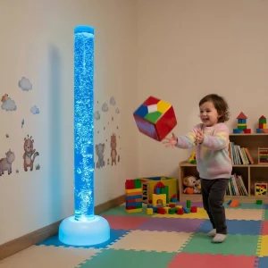 180cm RGB Glowing Base Color-Changing Sensory Bubble Tube Multi-Sensory Therapy Water Column for Home Office Daycare Indoor Use