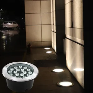18W IP67 Round Outdoor Deck Light Aluminum Glass 85-265V 3000K 4000K 6000K