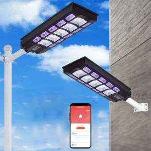 18W Solar Street Light IP65 Waterproof WiFi Smart Motion Sensor DMX RGB Color Changing for Garden Park Road Landscape Lighting
