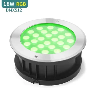 18W Underground Light RGB DMX512 Control LED Underwater Lighting Outdoor 24V LED Underwater Lamp Bulb