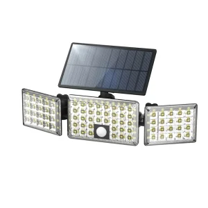 192 LED PIR Motion Sensor 3 Head Solar Outdoor Security Wall Light 270 Degree Wide Angle for Garden Garage Warehouse Pool IP65