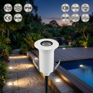 1W 3W Mini IP68 Stainless Steel Landscape Outdoor Pool Star Deck Stair Step Garden Recessed Underground LED Underwater Lights
