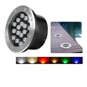 1W Waterproof Aluminum Outdoor LED Underground Light with Remote Control, Stainless Steel Shade, 110V-265V
