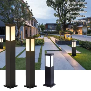 1m High Outdoor LED Path Lights 4000K Natural White 120 Beam Angle Easy Installation 12W 110V 220V Iron Waterproof IP65 Lawn