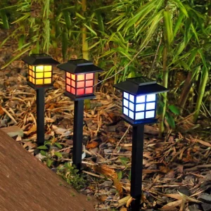 2 Pack Solar Lawn Light Pathway Spike Waterproof Outdoor LED Light