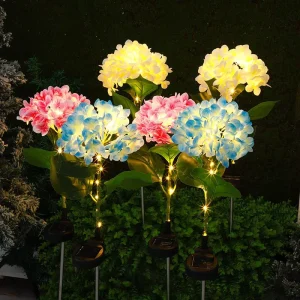20 LED Solar Hydrangea Rod Light for Outdoor Courtyard Lawn and Garden