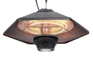 2000W Electric Ceiling-Mounted Infrared Halogen Tube Heater, Digital Control, Remote Control, LED Light
