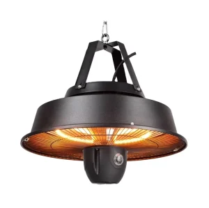 2000W Electric Ceiling-Mounted Patio Heater with Lighting Umbrella Style Remote Control Waterproof