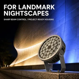 200W 300W High Bright LED IP66 AC High Outdoor Circular Spotlights for High-rise Buildings Gardens Narrow Asymmetrical Angles