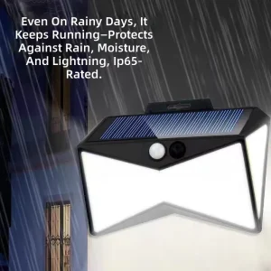 208 Led IP65 Waterproof Outdoor LED Solar Lamp PIR Motion Sensor Square ABS Wall Light 270 Beam Angle for Garden Landscape
