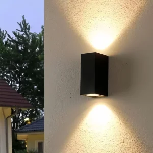20CM Square Design Modern Outdoor IP65 Waterproof LED Double Heads Wall Light up and Down Wall Lamp for Garden Courtyard
