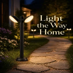 20W Double Lamp Heads LED Bollard Light IP65 Waterproof Aluminum Outdoor Garden Lawn Lamp for Courtyard Path Landscape Lighting