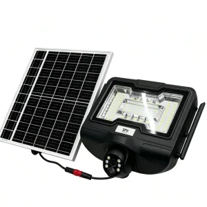 20W Solar Floodlight Camera 4MP 1/2.8 CMOS 24000mAh Battery 58 LEDs IP66 Modern Outdoor Security Light Motion Sensor Wi Fi