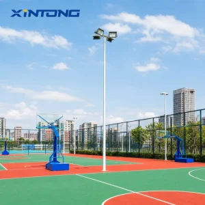 20m High Mast Lighting Pole Hot-Dip Galvanized Steel Floodlight Tower for Basketball and Badminton Sports Court Lighting