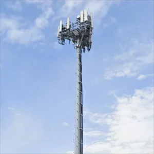 20m High Mast Tapered Tubular Steel Monopole Telecom Tower Hot Dip Galvanized Communication Pole Antenna Platform Cellular Base