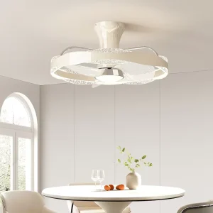 21-Inch Modern LED Ceiling Fan 3 Blades 6-Speed BL Motor Iron Construction Dimmable Light Remote App Control