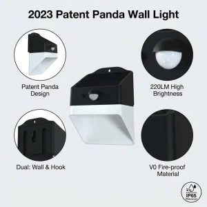 220LM Solar Wall Light Outdoor IP65 Waterproof PIR Motion Sensor Garden Light Replaceable 1200mAh Battery 3-Year Warranty