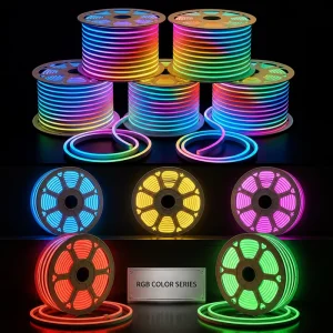 220V IP67 Waterproof LED Neon Flex Total Color Series RGB RGBIC 50m Spool Flexible PVC for Hotel