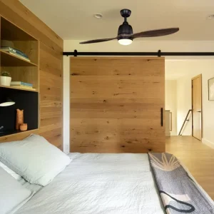 240V Low-Profile Modern 2-Blade Ceiling Fan Light for Bedroom