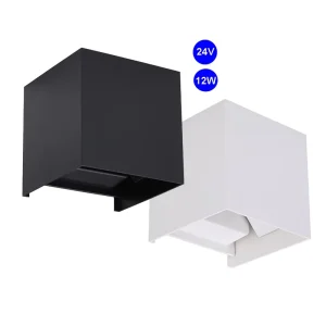 24V 12W IP65 Garden Wall Lamp for CASAMBI KNX DALI ABB Loxone Tree PWM DMX Tuya Zigbee RGBW 2700K Cube up Down Wall Light