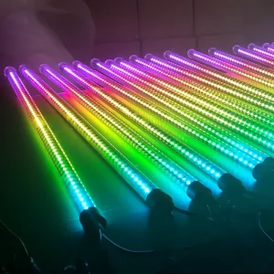 24V 30MM RGB Pixel Tube Light with 3D Effect IP68 Rated Plastic Material for Christmas Outdoor 360 Stage and Ceiling Lighting