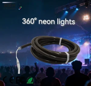 24V Black 360 RGB LED Silicone Glaze Tube IP68 Rating Addressable Waterproof Neon Flex DJ Lights for Rave Music Festivals