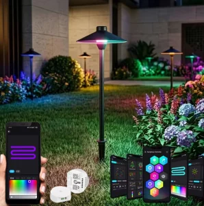 24V Digital Chasing Color Pathway Floodlight Outdoor IP65 Waterproof Garden Landscape RGBW Umbrella Mushroom Light