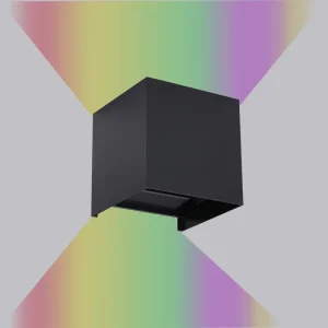 24V Garden Wall Light Outdoor IP65 Black Cube Adjustable Beam Wall Lamp for Loxone Tree KNX DALI PWM DMX Tuya Wifi Zigbee