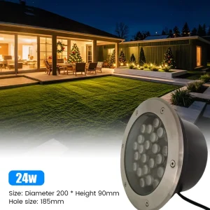 24W LED Underground Lights with Die Cast Aluminum Lamp Body for Garden Landscape Outdoor Use