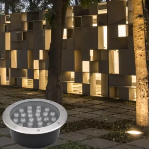24W Round SMD Outdoor Waterproof IP67 Stainless Steel Cover LED Underground Lamp Recessed Ground Light