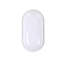 24W White Oval Bulkhead LED Moisture Proof Ceiling Lamp Waterproof Wall Lights Bathroom Outside Garden