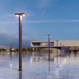 25-50W T-shaped IP66 Waterproof Aluminum Alloy High Column Landscape Light Remote Control 3500K 4100K Color Temp 5-Year
