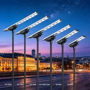 250W All in One Solar Street Light Integrated Solar LED Street Light with Remote Control Dimmable
