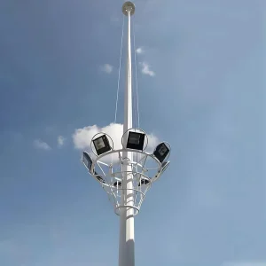 25M to 45M Polygonal High Mast LED Lighting Pole Tubular Steel Street Light Tower for Garden Stadium Airport Square Port Area