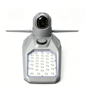 25W Solar Modern Dual Lens Security Camera 800MP 1/2.8 CMOS 2IR+4W LEDs IP66 Rechargeable