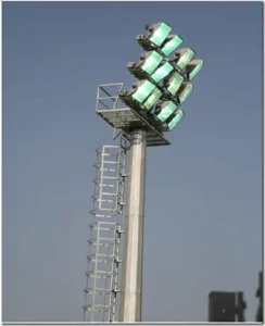 25m 30m 35m High Mast Lighting Pole Tower with Lifting System for Airport