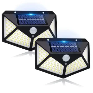 270° Wide Angle Motion Sensor Security Outdoor Solar Garden Lights for Backyard Railing Step Patio Wall and Home