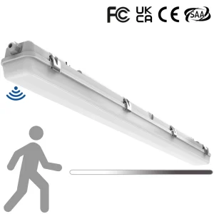 2FT 18W Led Batten Light with Motion Sensor LED Vapor Proof 2ft Light Fixture Tunnel Industrial Commercial Warehouse SAA CE Rohs