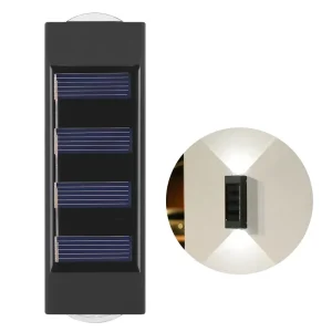 2LED IP65 Waterproof Solar Wall Light for Outdoor Garden & Lawn Cold/Warm Color Dimmable