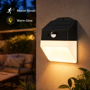 2W 220LM Solar Wall Light IP65 Waterproof with PIR Motion Sensor for Outdoor Wall Fence Villa Garden