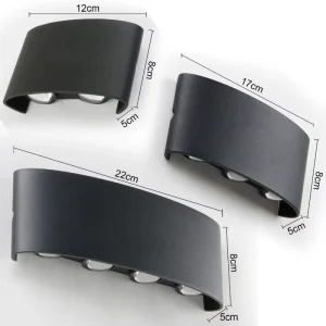 2W 4W 6W 8W 10W 12W Oval Up and Down Outdoor Waterproof Wall Lamp Mounted IP65 Exterior Light Porch Garden