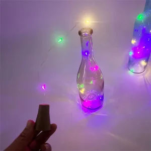 2m LED Copper Wire String Fairy Lights with 20 Wine Bottle Corks Battery Operated Christmas Wedding Party Bar Decor Outdoor