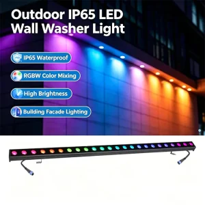 2x24W RGBW 4-in-1 IP65 Waterproof Aluminum LED Linear Wall Washer Light DMX512 Outdoor Building Facade Bridge Landscape Stage