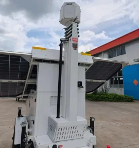 3*380W Monocrystalline Silicon Mobile Solar Lighting Tower with Telescopic 6.5-9m Mast and 4*100 LED Lights for Garden Use