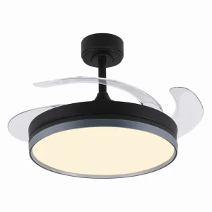 3-Blade DC Copper Motor LED Ceiling Fan Light, Chandelier Style, Remote Control, Bedroom