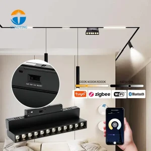 3-Color Smart Switchable 48V Dimmable LED Magnetic Wall Washer Ceiling Track Light, CRI 90, 3000-6000K