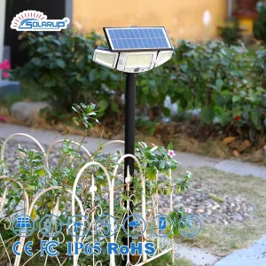 3 Heads Spike Driveway Solar LED Lights Motion Sensor Durable Spot Lights Remote Control Garden Outdoor Rechargeable
