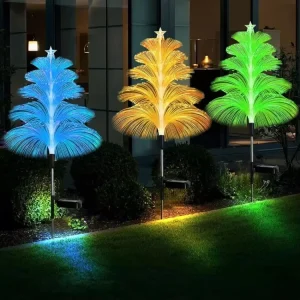 3 Packs Solar Christmas Garden Stake Lights Battery Powered LED Lamp for Xmas Tree Outdoor Decor USA