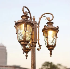 3 Waterproof LED High Pole Landscape Lights Streetlights Retro Outdoor Landscape Lamps for Parks or Villages