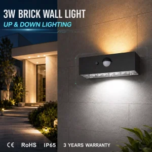 3 Year Warranty Solar Wall Light Outdoor IP65 Waterproof with up dowm Lighting in One Lamp Design for Garden Fence Entrance